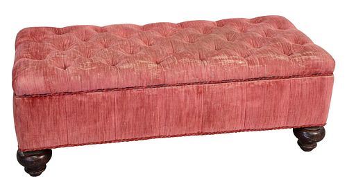 CUSTOM UPHOLSTERED OTTOMAN, HAVING