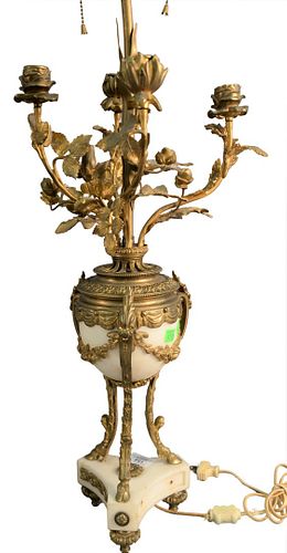 FRENCH MARBLE URN FORM TABLE LAMP,
