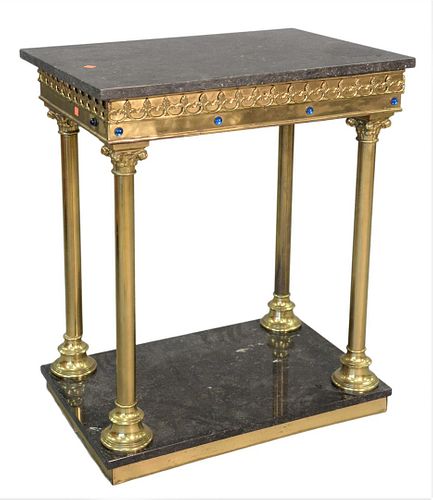 BRASS TABLE HAVING GRANITE TOP