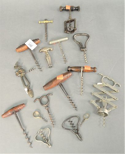 GROUP OF SIXTEEN CORKSCREWS, TO INCLUDE