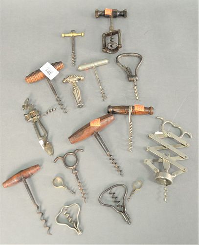 GROUP OF SIXTEEN CORKSCREWS, TO