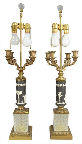 PAIR OF CANDELABRA TABLE LAMPS  37922b