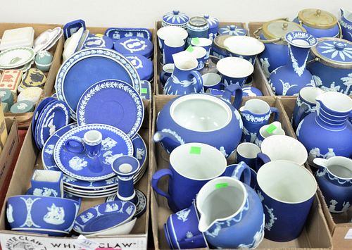 FOUR TRAY LOTS OF BLUE WEDGWOOD 379230