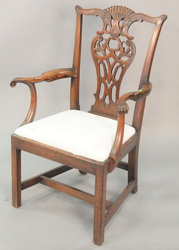 CHIPPENDALE MAHOGANY SIDE CHAIR,