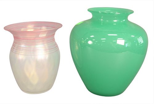 TWO STEUBEN ART GLASS VASES TO 379271