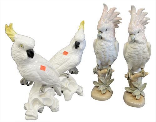 TWO PAIRS OF PORCELAIN COCKATOO 379292