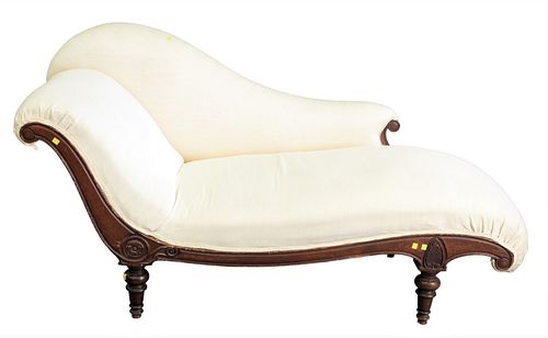 VICTORIAN CHAISE LOUNGE, IN WHITE