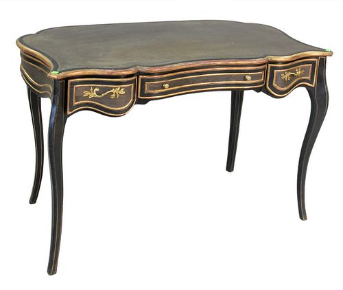 FRENCH STYLE THREE DRAWER DESK,