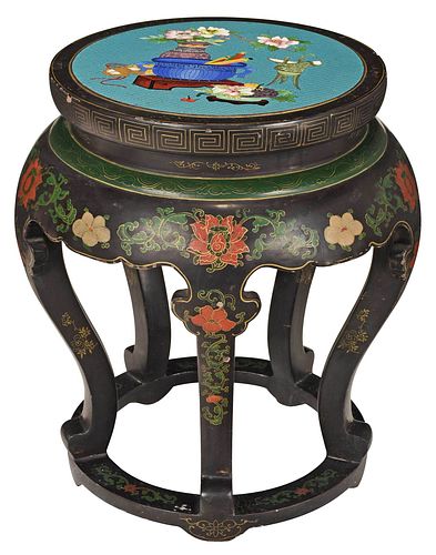 CHINESE CLOISONN‚ LACQUERED AND