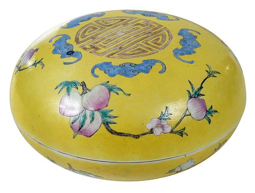 CHINESE YELLOW GROUND PORCELAIN