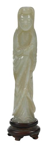 CHINESE JADE OR HARDSTONE GUANYIN 37932d