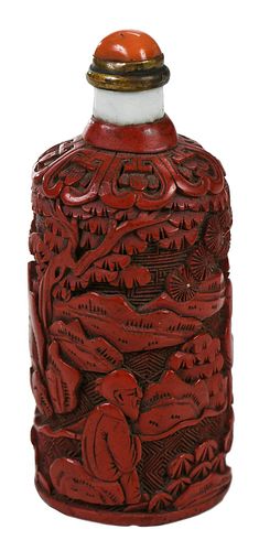 CHINESE CINNABAR LACQUERED PORCELAIN 379356