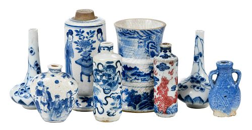 EIGHT ASSORTED CHINESE BLUE AND 379357