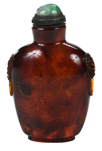 CHINESE SNUFF BOTTLE WITH TAOTIE