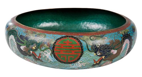 CHINESE CLOISONN LOW BOWLpossibly 379378