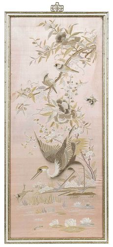 LARGE FRAMED CHINESE EMBROIDERED