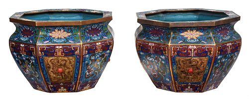LARGE PAIR CHINESE CLOISONN  3793a7