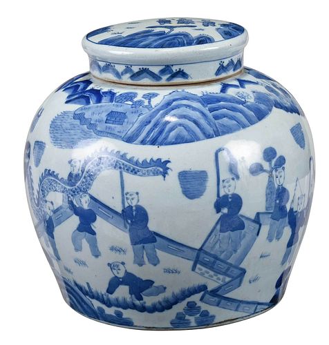 CHINESE BLUE AND WHITE LIDDED GINGER 3793eb