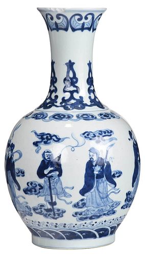 CHINESE BLUE AND WHITE IMMORTALS  3793f6
