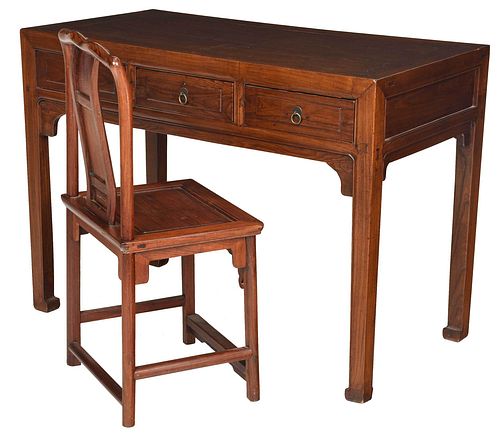 CHINESE SCHOLAR'S DESK AND SIDE