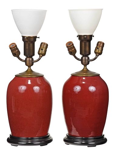 TWO CHINESE SANG DE BOEUF JARS