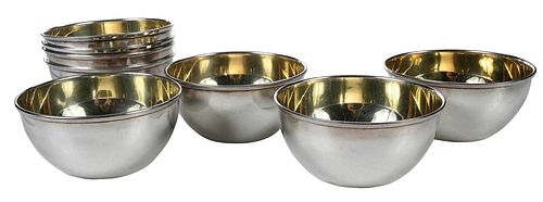 EIGHT JAPANESE GILT SILVER BOWL20th