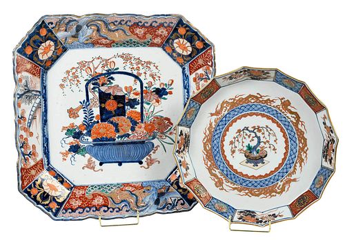 TWO HAND PAINTED IMARI PORCELAIN 37946e