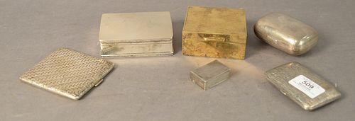 GROUP OF SIX SILVER BOXES TO INCLUDE