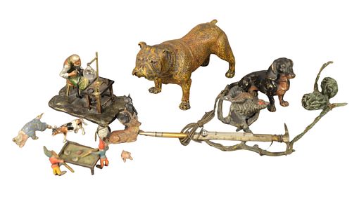 GROUP OF PAINTED BRONZE FIGURES  3794eb