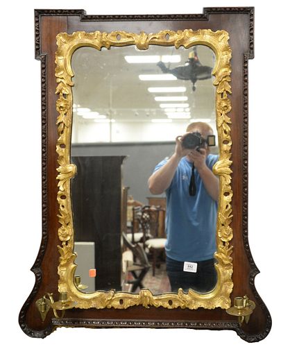 ENGLISH MAHOGANY GIRANDOLE MIRROR,