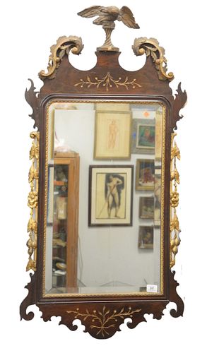 CHIPPENDALE MAHOGANY MIRROR HAVING 3794f4