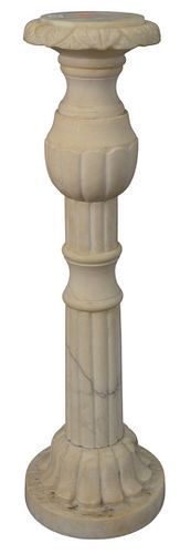 ALABASTER PEDESTAL ON FLUTED COLUMN  37951c