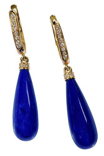 18KT. LAPIS EARRINGSeach with 12