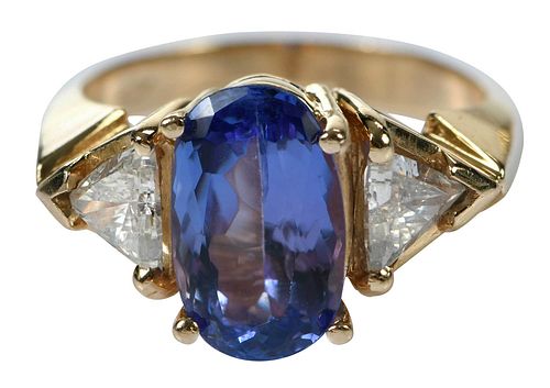 14KT GEMSTONE RINGcenter oval 379569