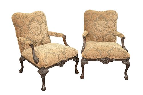PAIR OF LIBRARY CHAIRS HAVING 379577