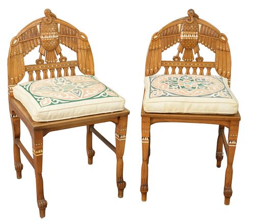 PAIR OF EGYPTIAN REVIVAL SIDE CHAIRS  379590