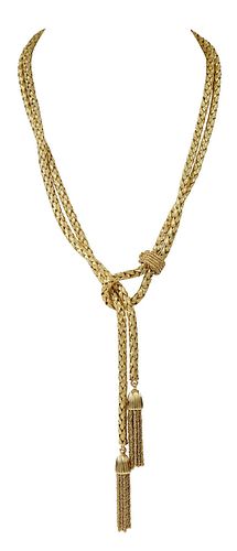 18KT LARIAT NECKLACEwoven design  3795a9