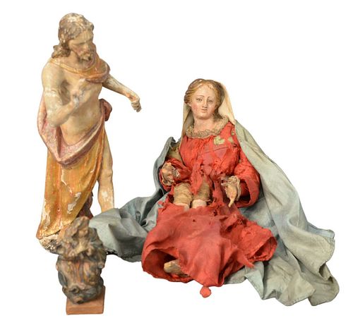 TWO EARLY SANTOS AND TERRACOTTA