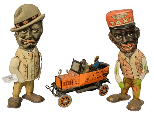 THREE MARX PAINTED TIN AMOS AND