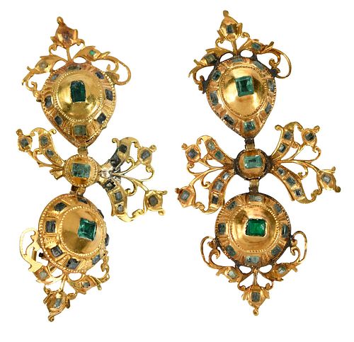 GEORGIAN GOLD GEMSTONE EARRINGSlikely