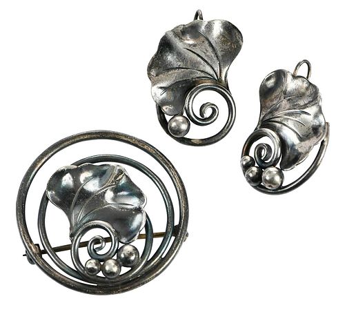 GEORG JENSEN USA SILVER BROOCH 379624