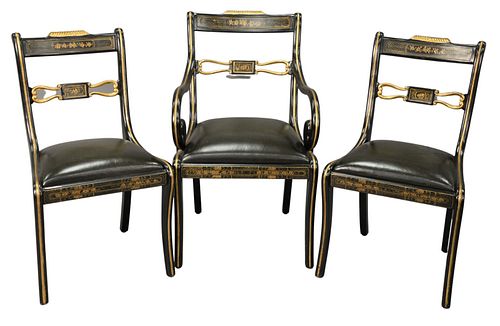 SET OF TWELVE REGENCY STYLE CHAIRS,