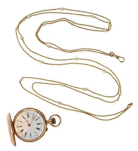 DUBOIS 18KT POCKET WATCH AND 14KT  37962a
