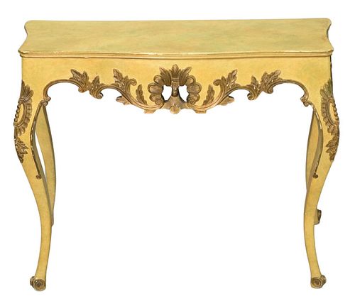 LOUIS XV STYLE CONSOLE TABLE, PAINT