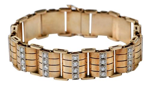 RETRO 14KT DIAMOND BRACELETdomed 37966a