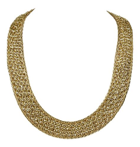 18KT. NECKLACEwoven links in Cleopatra