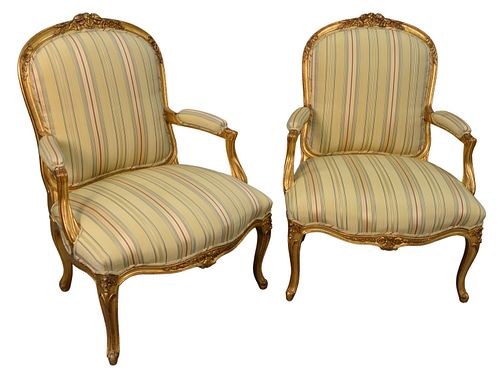PAIR OF LOUIS XV STYLE UPHOLSTERED 379681