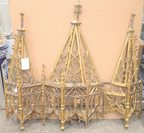 GOTHIC GILTWOOD CARVED BALDACHIN,