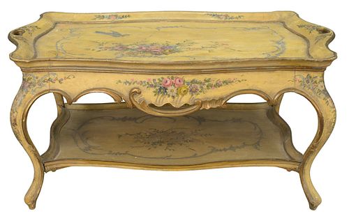 VENETIAN PAINTED TRAY STYLE TABLE,