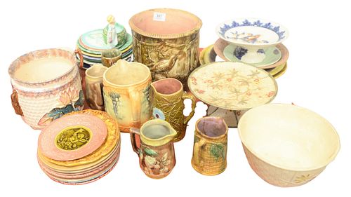 LARGE GROUP OF MAJOLICA TO INCLUDE 37969e